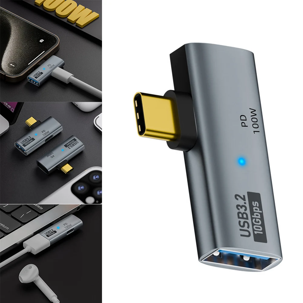 2-in-1 타입 C 3.2 OTG 스플리터 10Gbps USB C-USB 3.2 어댑터 (타입 C 100W PD 고속 충전 기능 포함) 아이폰 15 태블릿용