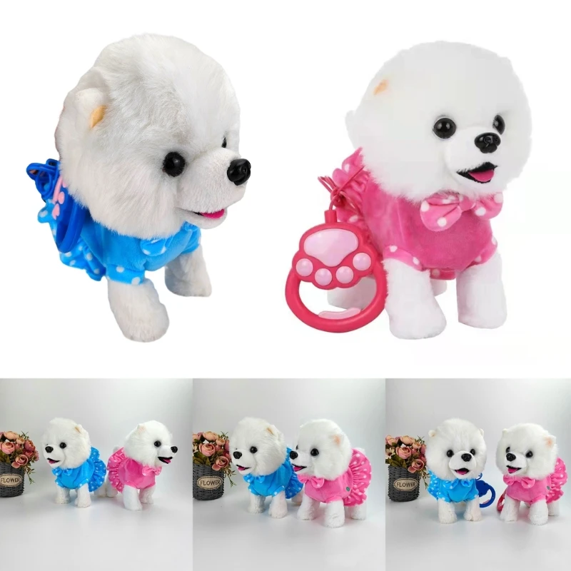 Plush Dog Toy for Baby Learn to Crawl Leash Puppy Dog Toy Interactive Singing & Walking Animal Kids Christmas Gift