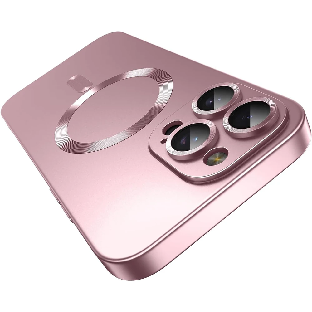 Matte Magnetic Silicone Phone Case with Soft Metal Luster Finish