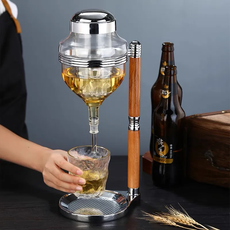 

Glass luxury Ice bucket with cup and lid Drops of ice sake red wine jug cooler decanter wine chiller