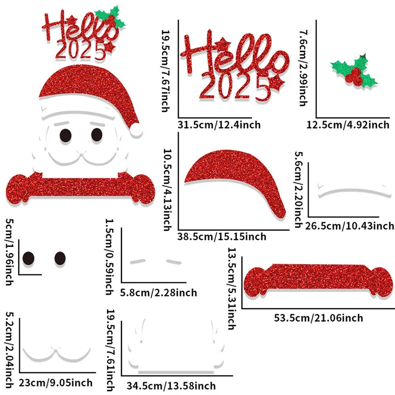 New Christmas Decoration Door Stickers Elk Christmas Tree Snowman Cartoon Felt Window Stickers Christmas Home Decoration Supplie