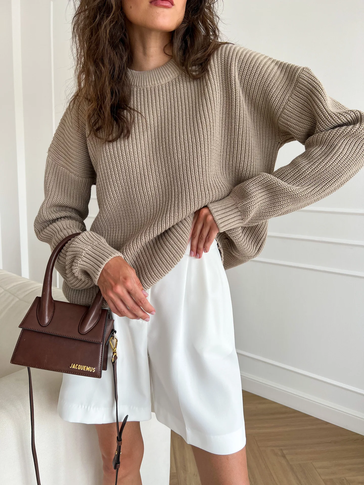 Casual Long Sleeve Top Ladies Sweater Loose Round Neck Plain Elegant  Fashion Pullover Jumper Warm Sweaters for Women 2023 Winter - AliExpress