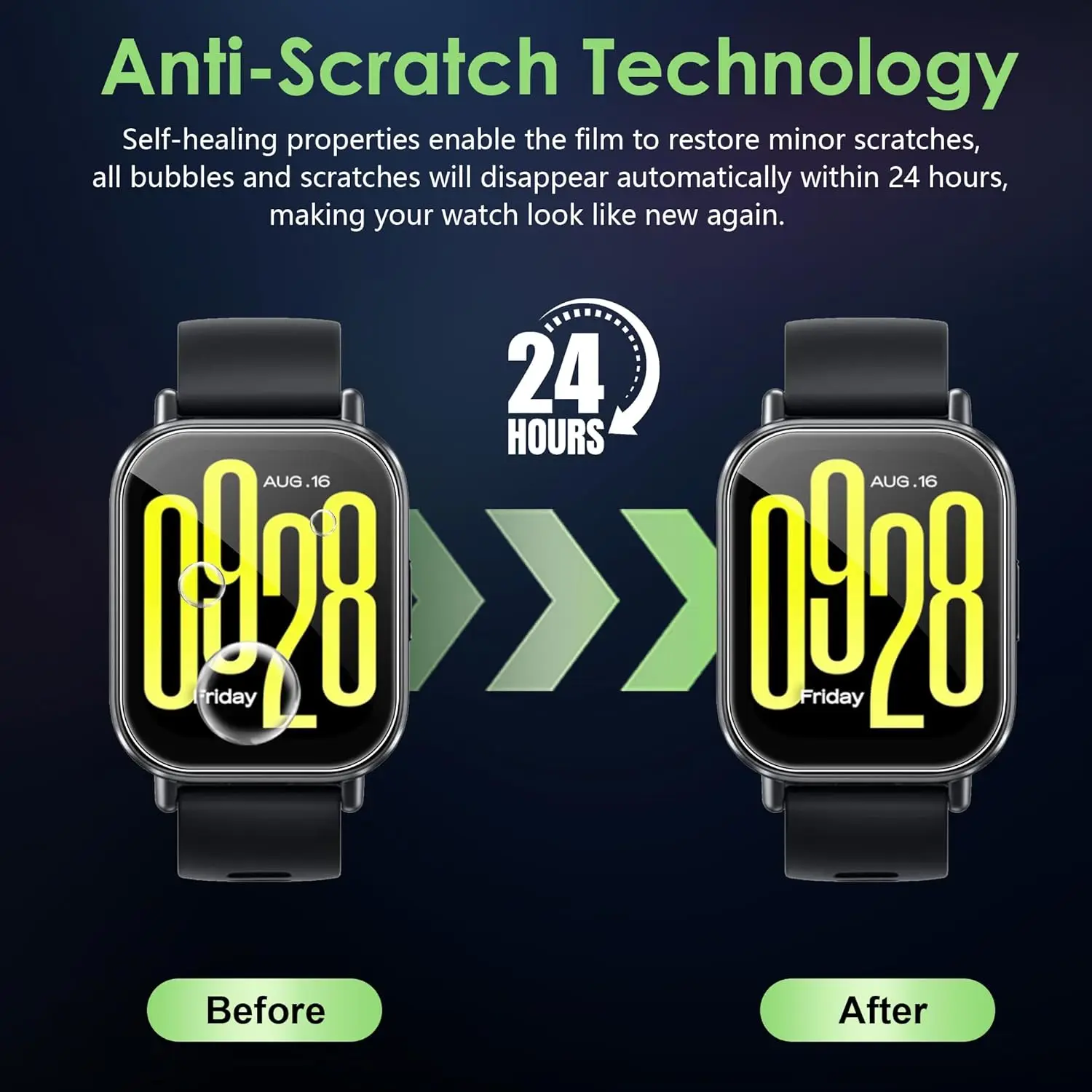 Premium 9H Tempered Glass Screen Protectors for Smartwatches - Anti-Scratch and Durable