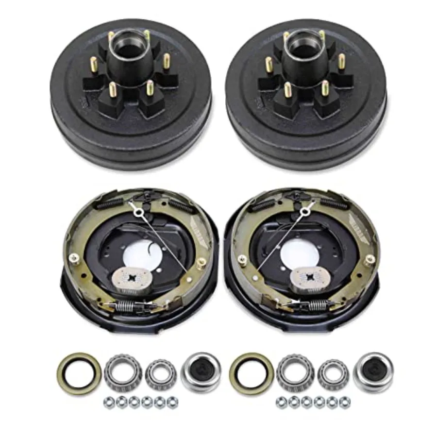 Trailer Hub Drum Kits 6 on 5.5 B.C. with 12x2 SelfAdjusting Electric Brakes for 6000 Lbs Axle Ideal for HeavyDuty Cargo Transpo