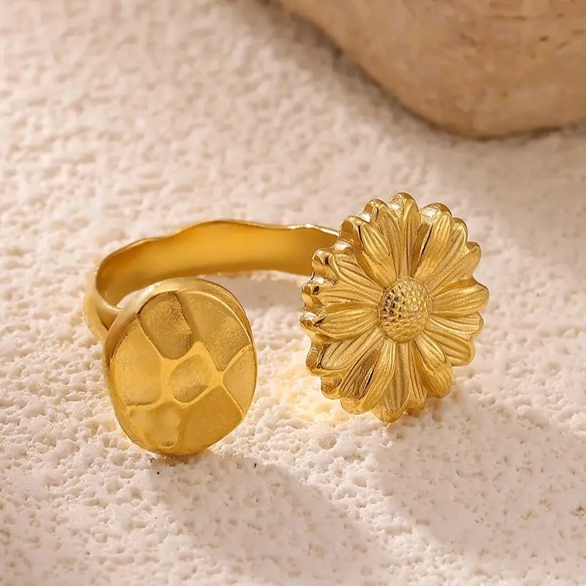 Stainless Steel Ring Women Gold Color