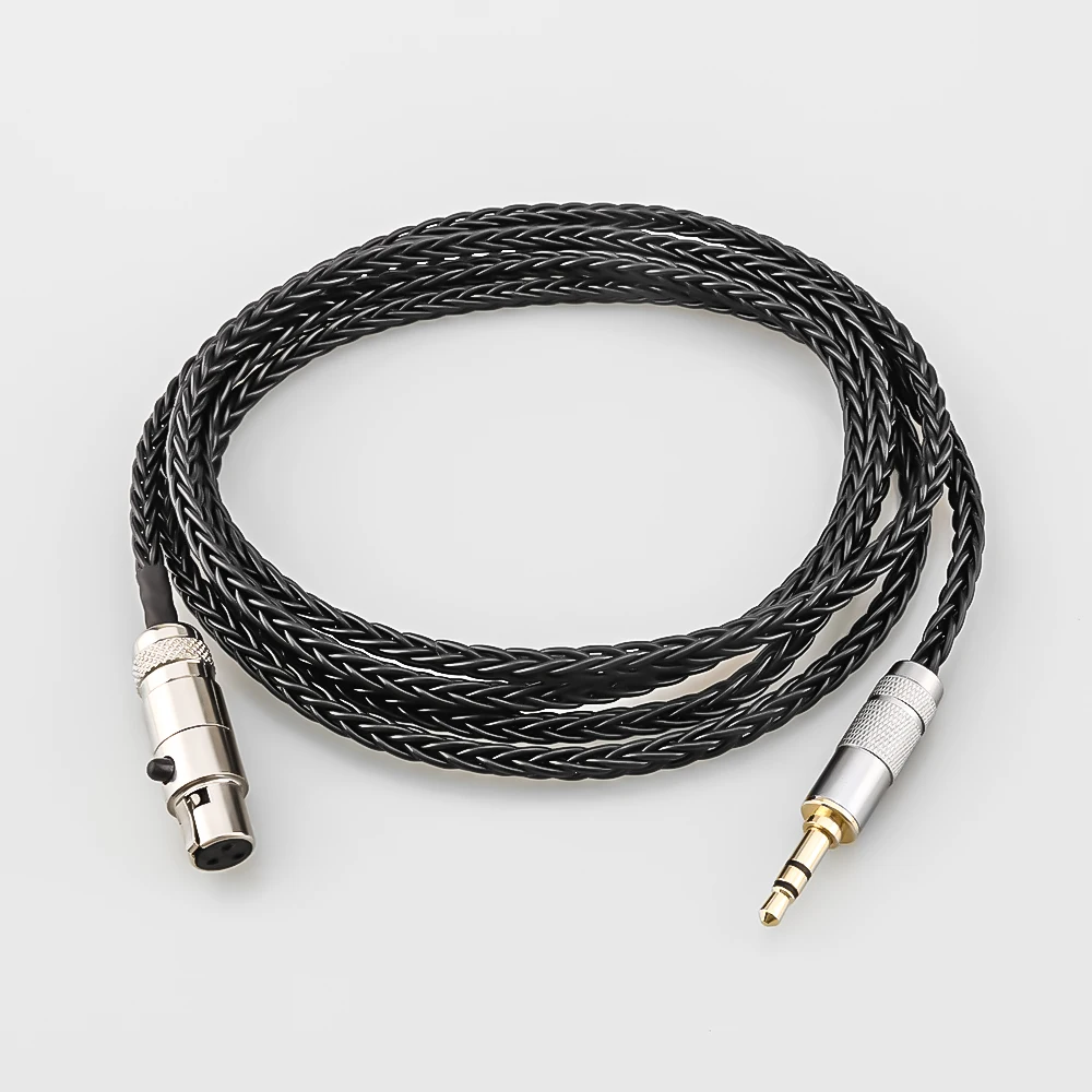 Hot Sale 8 Core Audio Headphone Upgraded cables 3.5mm stereo plug to mini XLR for AK G Q701, K240S ,K271 ,K702 ,K141 ,K171, K712