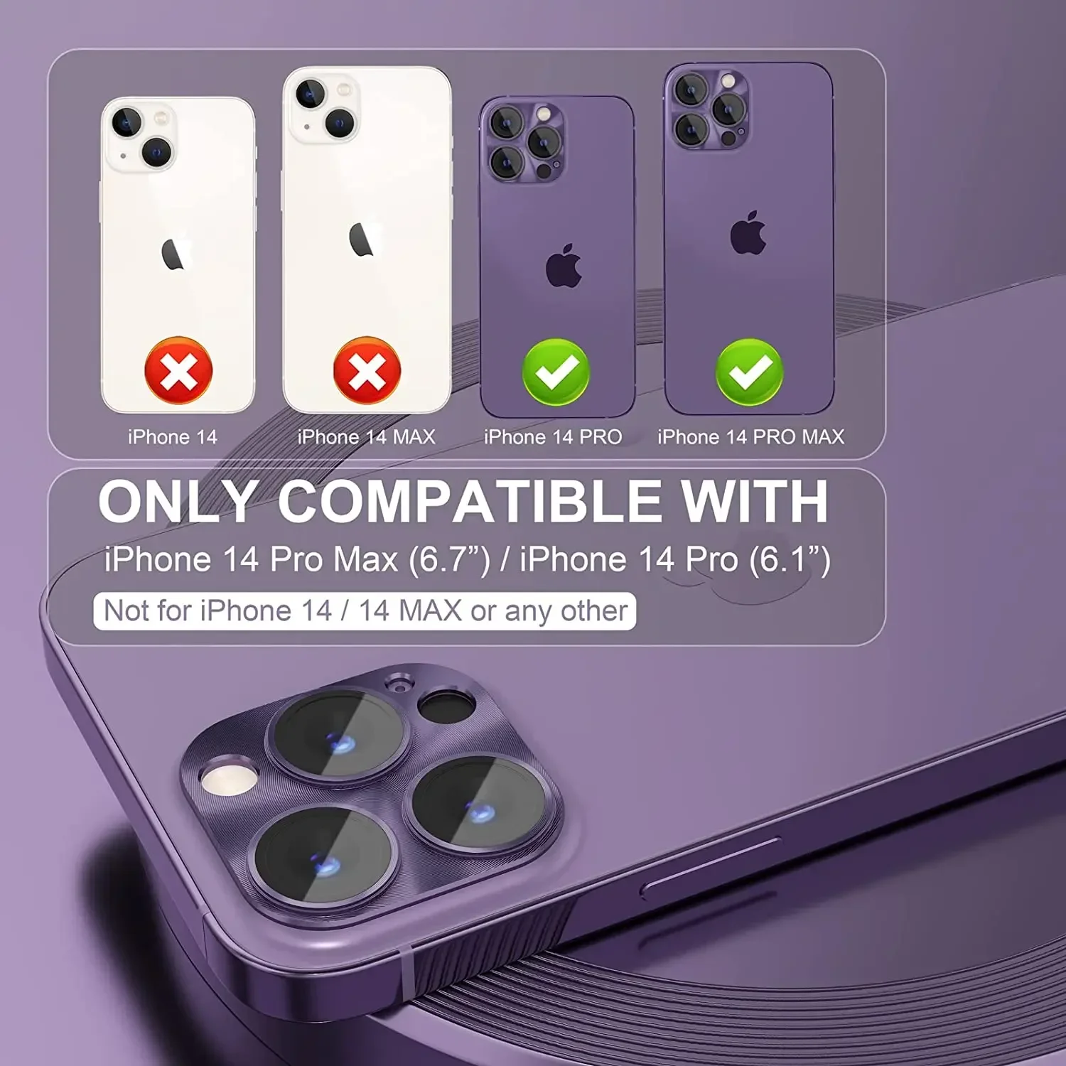 Purple Tempered Glass Camera Lens Protector Accessory