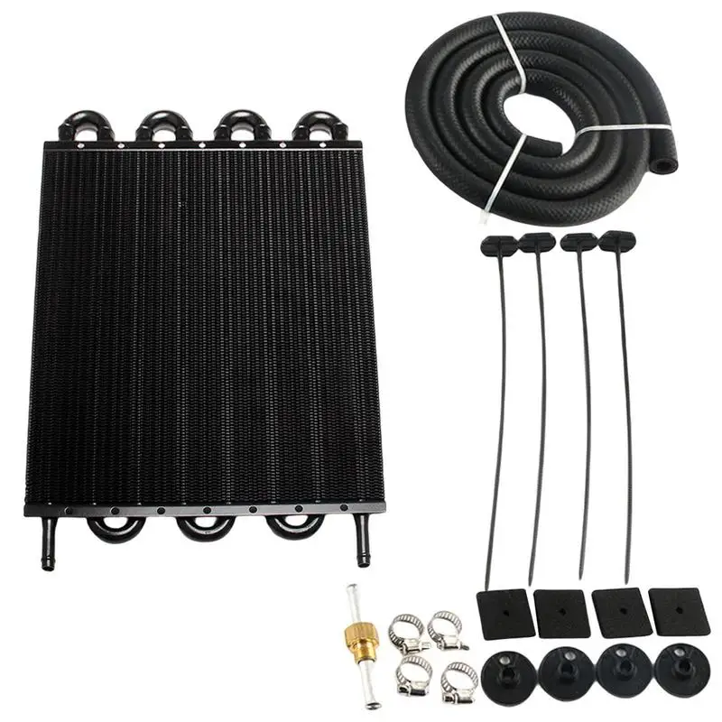 

6 row universal aluminum remote transmission oil cooler kit Universal Automotive Oil Condenser Aluminum Alloy Cooler Kit 4/6/8