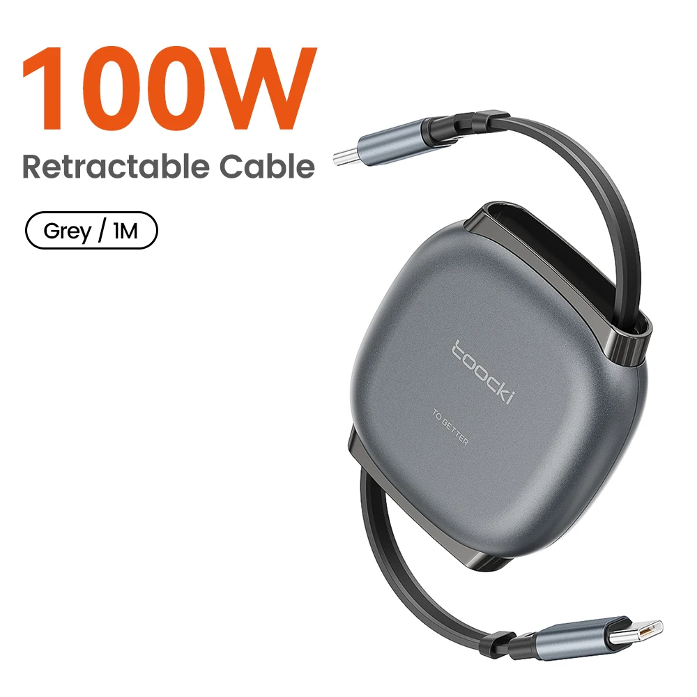 ตัวเลือกสินค้า สายชาร์จ USB-C 100W พับเก็บได้ ชาร์จเร็ว 480Mbps