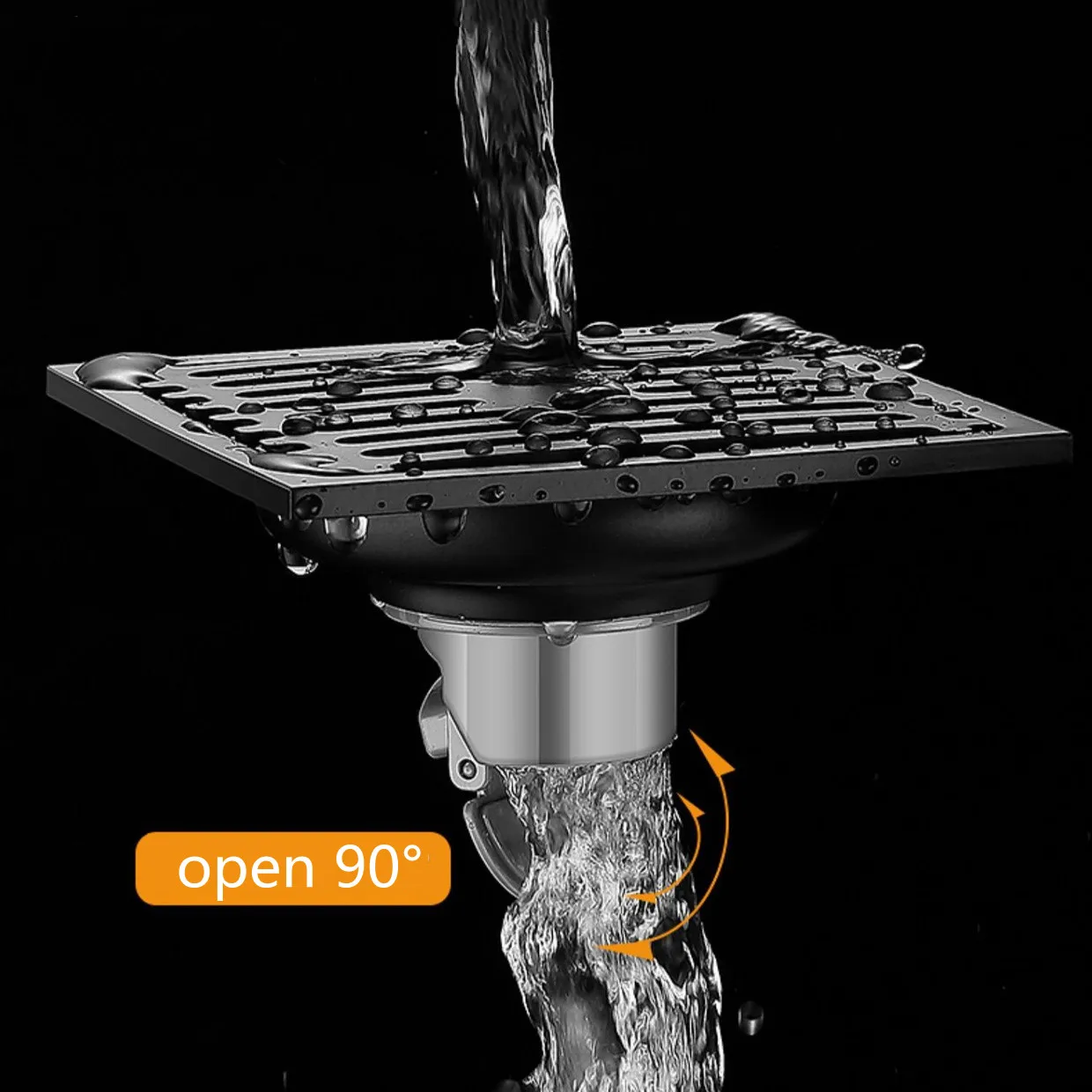 10cm Square Floor Drain Anti Odor Stainless Steel With Removable Cover Shower Floor Drain For Bathroom And Laundry