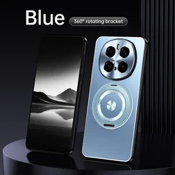 Premium Aluminum Alloy Sandblasted Back Plate Holder Kickstand Case with Camera Protection for Honor X9c (Blue)