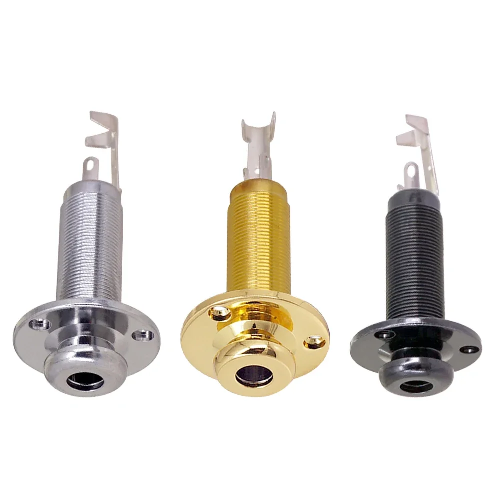Guitar Socket Guitar Output Jacks 25g 6.35mm With Screws E-Guitar End Pin Plug Kit Replacement Set 1/4" Stereo