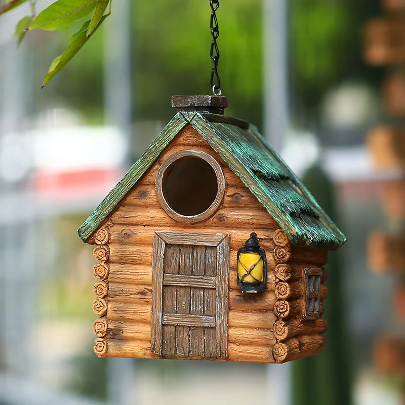 

Bird House Outdoor Garden Courtyard Hanging Bird Nest Winter Insulation Nest Resin Handicrafts Hanging Garden Decoration