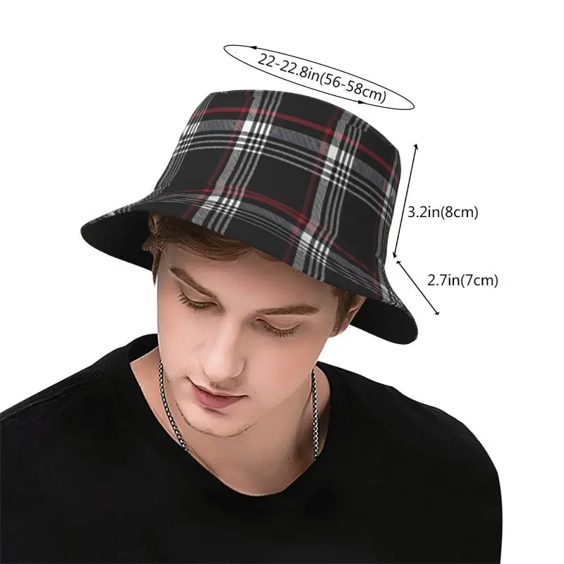 Custom GTI Tartan Bucket Hat Sun Beach Packable Fisherman Cap For Women Men Summer Outdoor Beach Camping Hiking Fishing_voghion.com