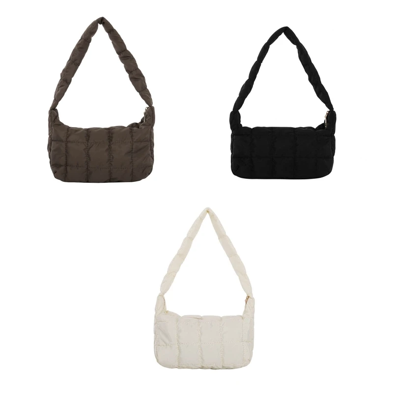 

Fashion Space Pad Cotton Women Shoulder Bags Female Shopper Lady Winter Nylon Padded Winter Quilted Bag Handbag