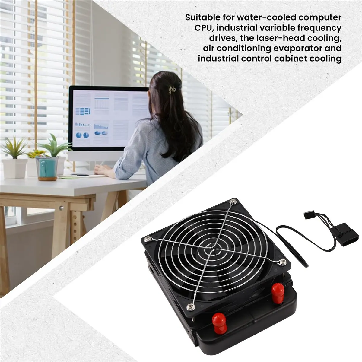 A40I 120mm 10파이프 수냉식 CPU 쿨러 열교환기 라디에이터 (PC 컴퓨터용 LED 수냉 시스템용 팬 포함)
