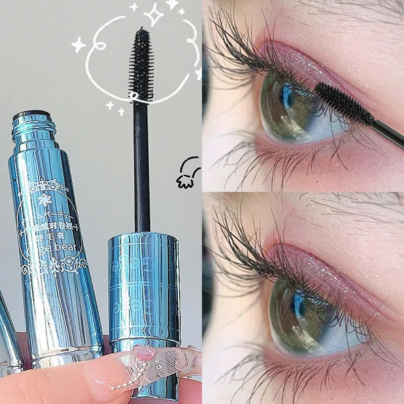 Silk Fiber Black Mascara Waterproof Long Lasting Extension Eyelashes Lengthening Curling   Eyelash Makeup Cosmetics 1pcs qic makeup 3d black ink fiber eyelashes mascara waterproof lengthening curl extension mascara express volume cosmotic q801