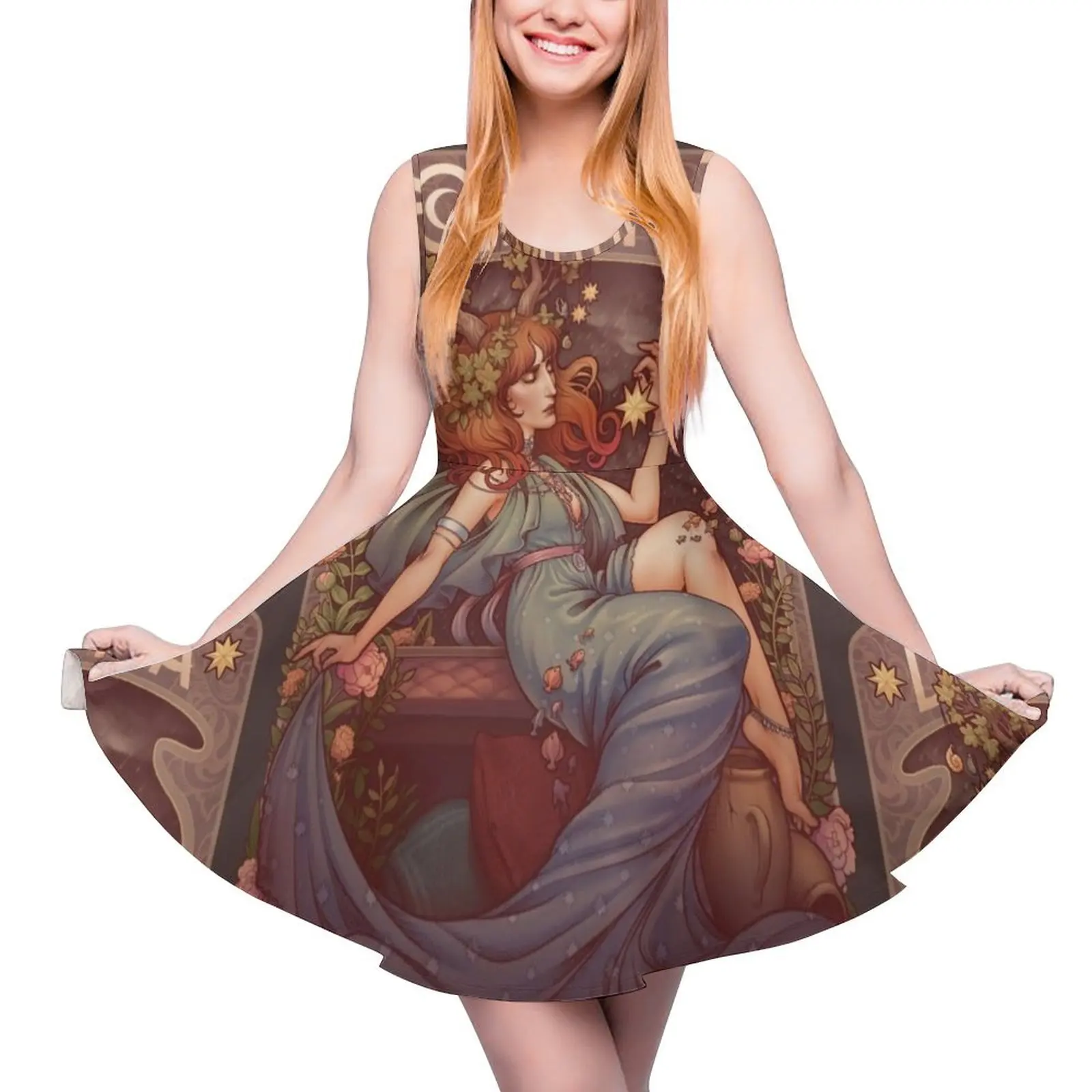 Art Nouveau BOHEMIA Sleeveless Dress chic and elegant evening dress birthday dress for women