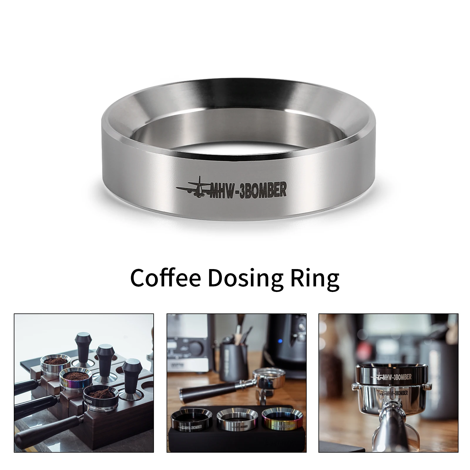 MHW-3BOMBER Espresso Tamping Station 58MM, Verstelbare Hoogte Koffie Portafilter Houder, YU Serie Espresso Sabotage Station met Antislip Siliconen Mat voor 58 MM Espresso Portafilter Accessoires