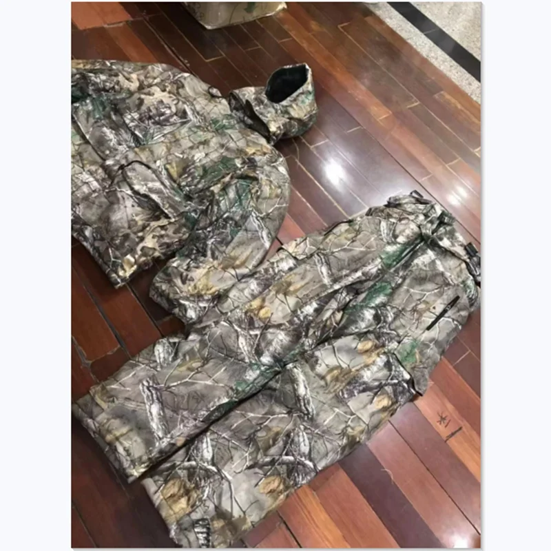 Waterproof Ghillie Jacket Pants Suit Hunting Camouflage Clothing Sniper Jungle Woodland Sets Outdoor Bionic Winter Bird watching