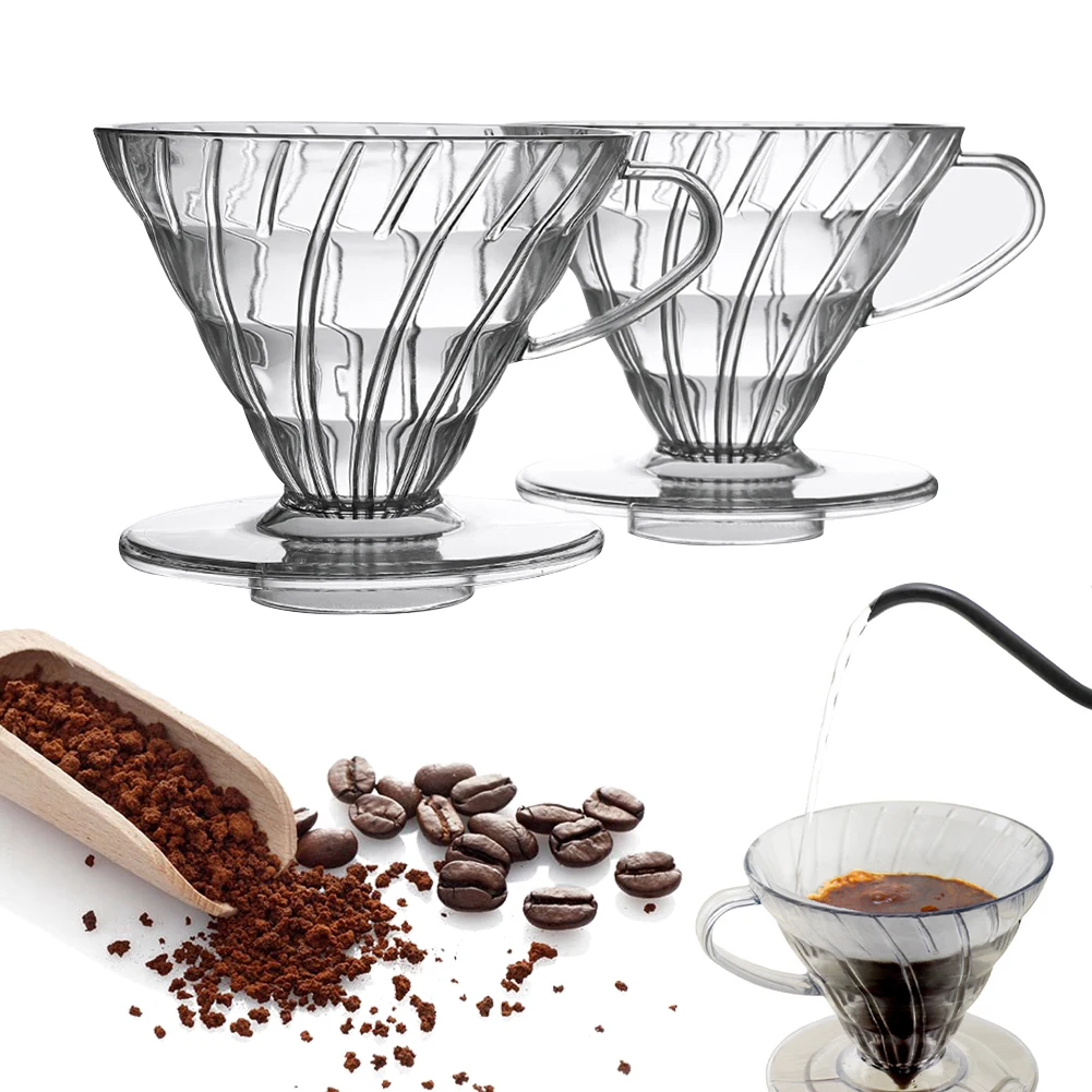 Kahve damlatıcı cam huni damla kahve makinesi filtre şeffaf kullanımlık  bira bardağı 2 veya 4 bardak üzerine dökün