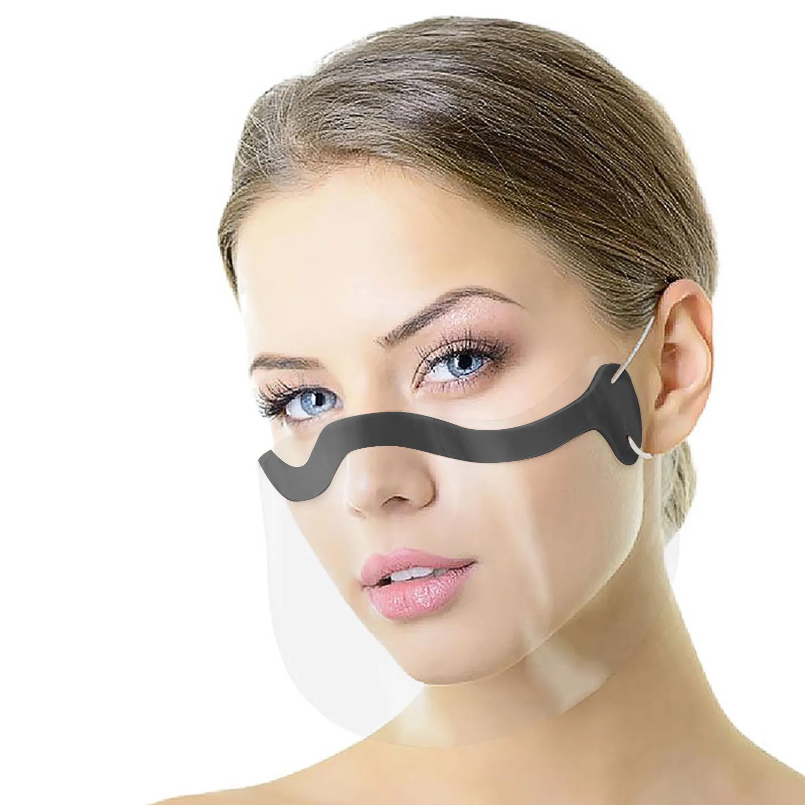 Durable Mask Face Combine Plastic Reusable Clear Face Mask Shield Outdoor Dust-Proof Protective Reusable