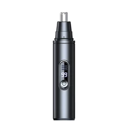 Compact Waterproof Nose & Ear Hair Trimmer - Painless & Portable (Black)