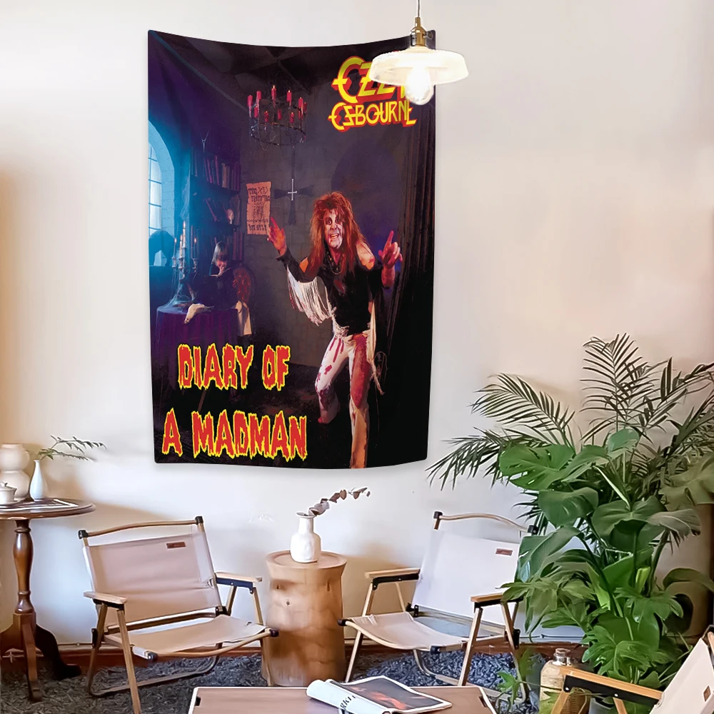 Rock And Roll Music Singer Tapestry Ozzy Osbourne Album Cover Tapestry Decorations Home Decor Wall Hanging Background Cloth Bedroom Dorm Decoration