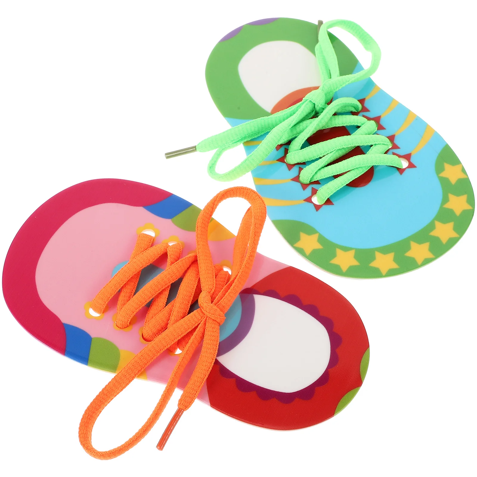 

2pcs Lacing Shoe Fine Motor Skills Threading Teaching Toys Learn to Tie a Shoe Educational for Kids