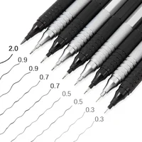 0.3 0.5 0.7 0.9 2.0mm Full Metal Mechanical Pencil Set Art Sketch HB Leads Retractable Nib School Writing Pencil Gift Stationery 1