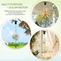 Moteur solaire à vent avec crochet, carillon éolien à énergie solaire, ornement rotatif, décoration extérieure, moteur solaire 3