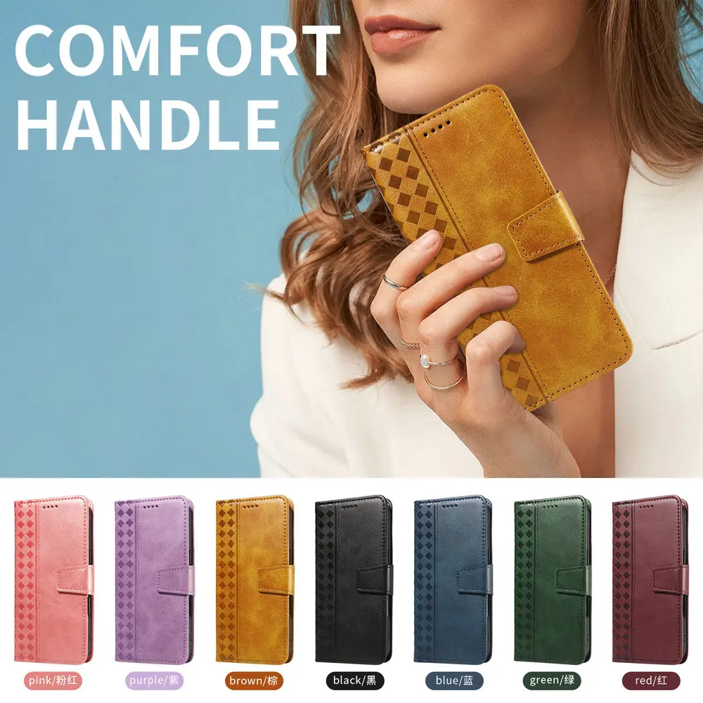 Leather Wallet Flip Case with Magnetic Closure