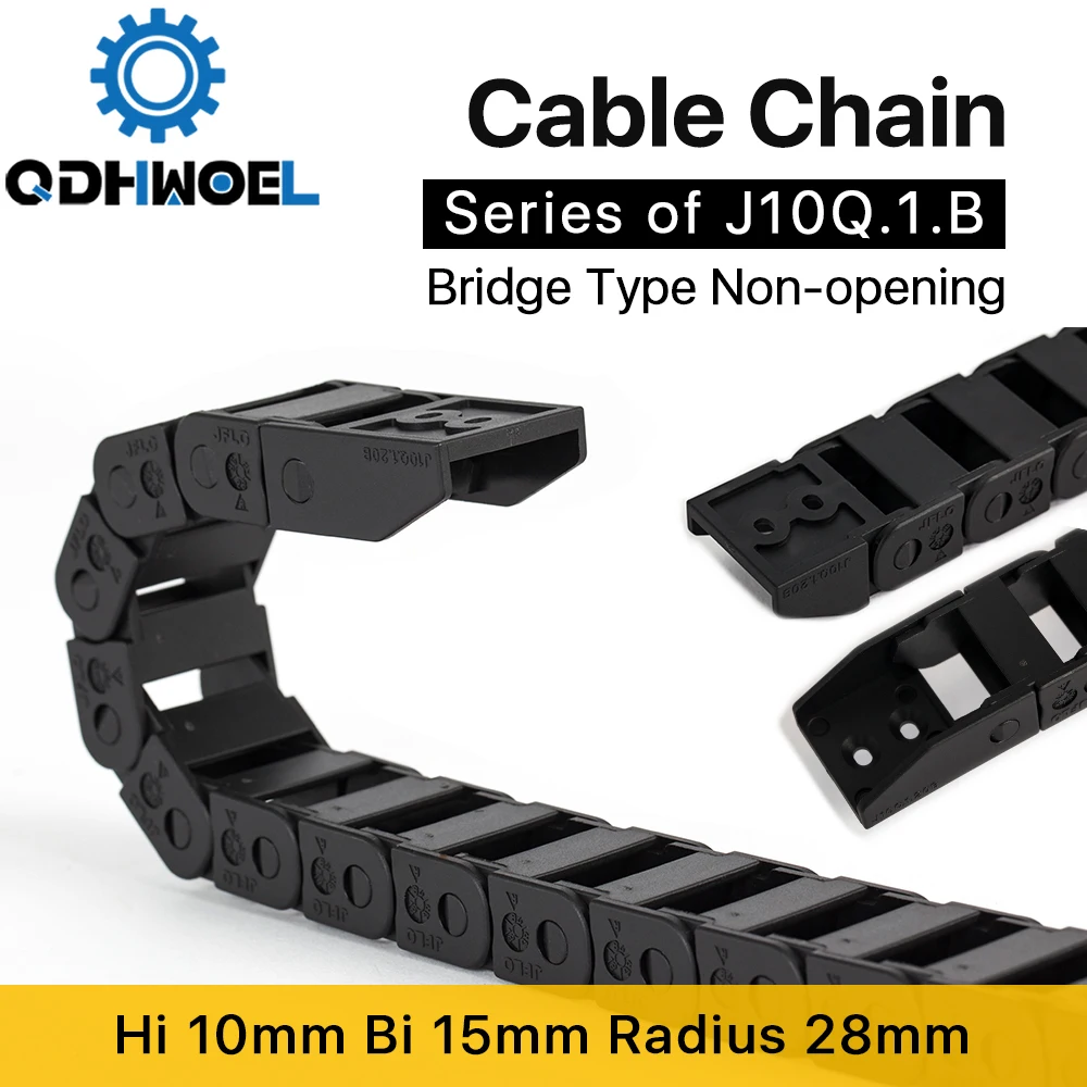 QDHWOEL Cable Chain 10*10 10*15 10*20 mm 1M Non Snap-Open Plastic Towline Transmission Drag Chain Machine