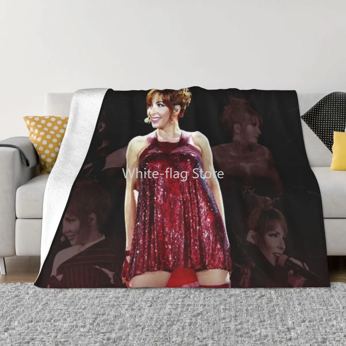 

Mylene Farmer Blanket Warm Fleece Soft Flannel French Singer Throw Blankets for Bed Sofa Outdoor Spring