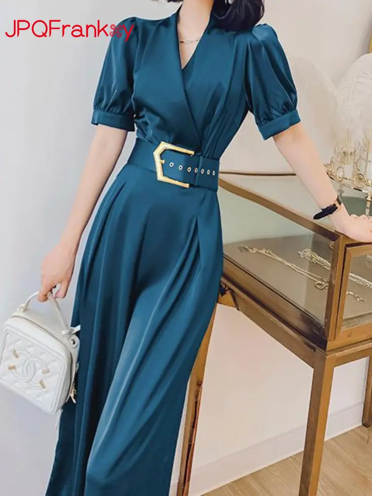 Jumpsuit Women's Summer Fashion Cross Collar Wide Leg Jumpsuit Women's Summer 2024 New Jumpsuit Jumpsuits for Women Overall