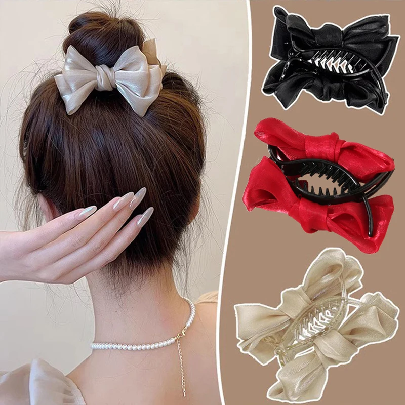 

Tiktok Explosive Mesh Yarn Bow Clip, Princess Meatball, Summer Hair Artifact, Ponytail Clip