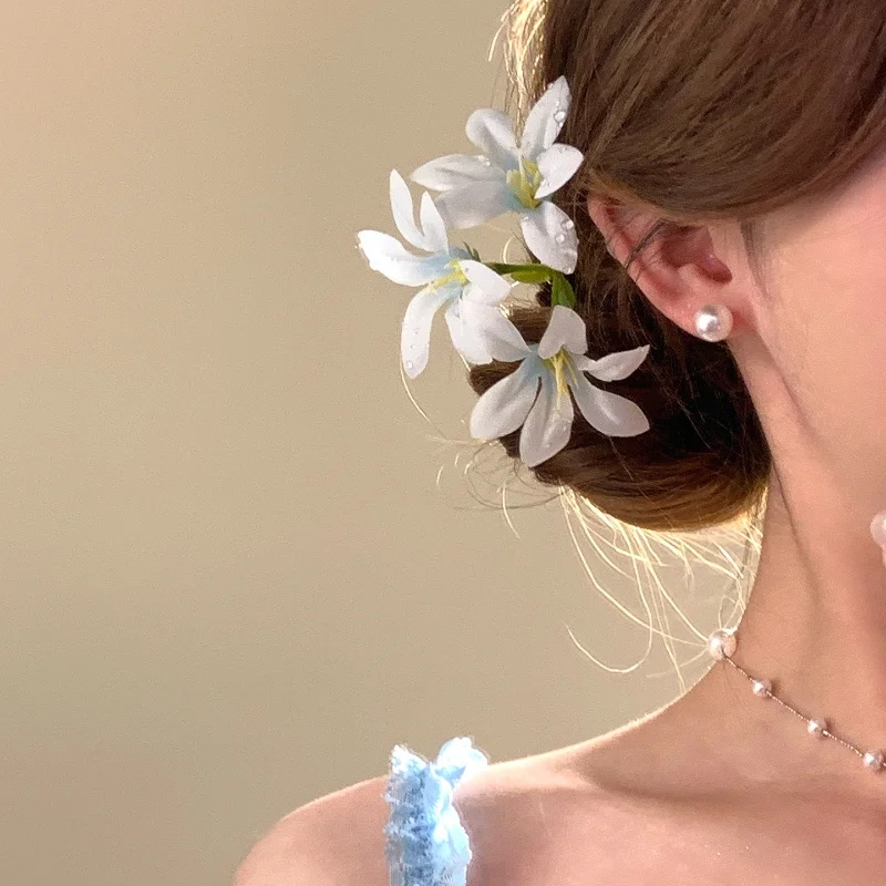 Sommerliche Strand-Haarspangen mit Blumen, neue süße Blumen-Haarclips, Haar-Accessoires für Frauen und Mädchen, Party-Haar-Accessoires – Detail 24