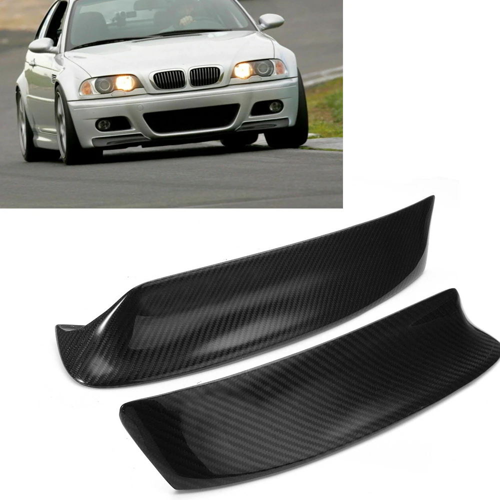 

Carbon Fiber Front Side Splitter Corner Cover Fog Light Lip Lower Spoiler Guard Plate Intake For BMW E46 M3 1999-2006