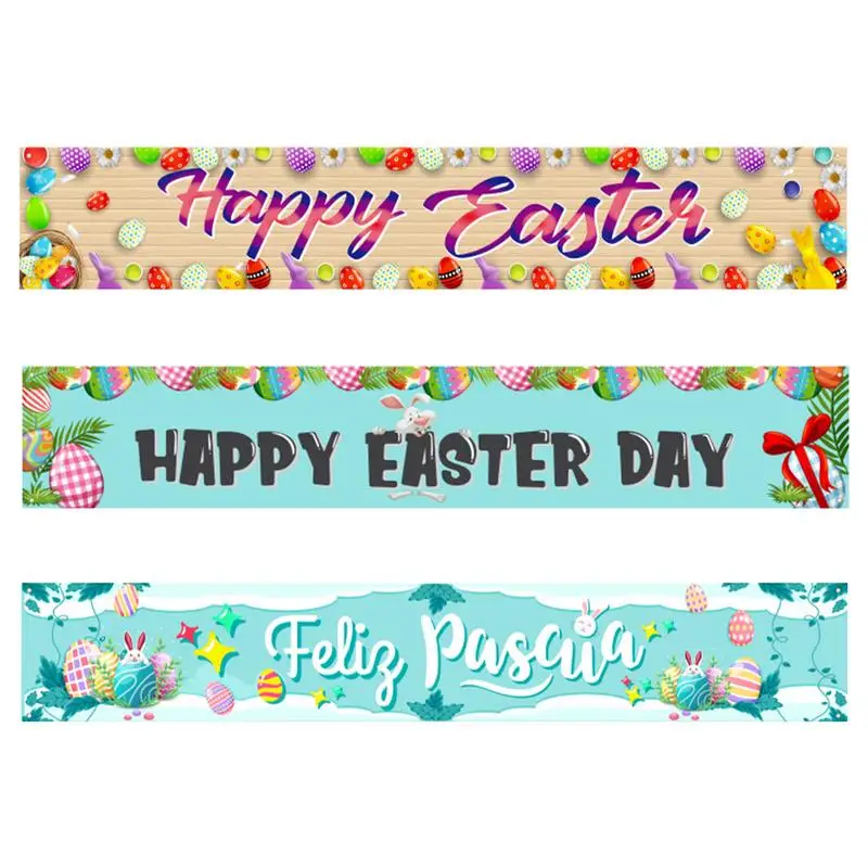 

Happy Easter Banner Easter Outdoor Background Baner Decoration Background For Lawn Wall Fence Fireplace Porch Yard Hanging Decor