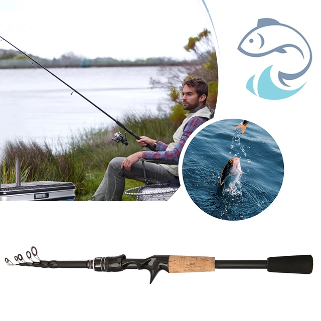Collapsible Fishing Baitcasting Rod Lightweight Fishing Spinning Pole  Professional Portable for Saltwater Freshwater Fishing