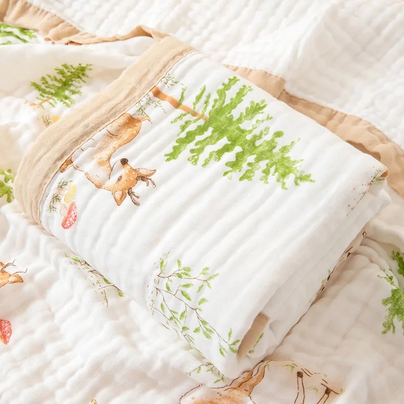 150*120 CM Baby Blanket Children Muslin Cotton Blanket Swaddle 6 Layers Newborn Cover Sleeping Bedding Kids Swaddling