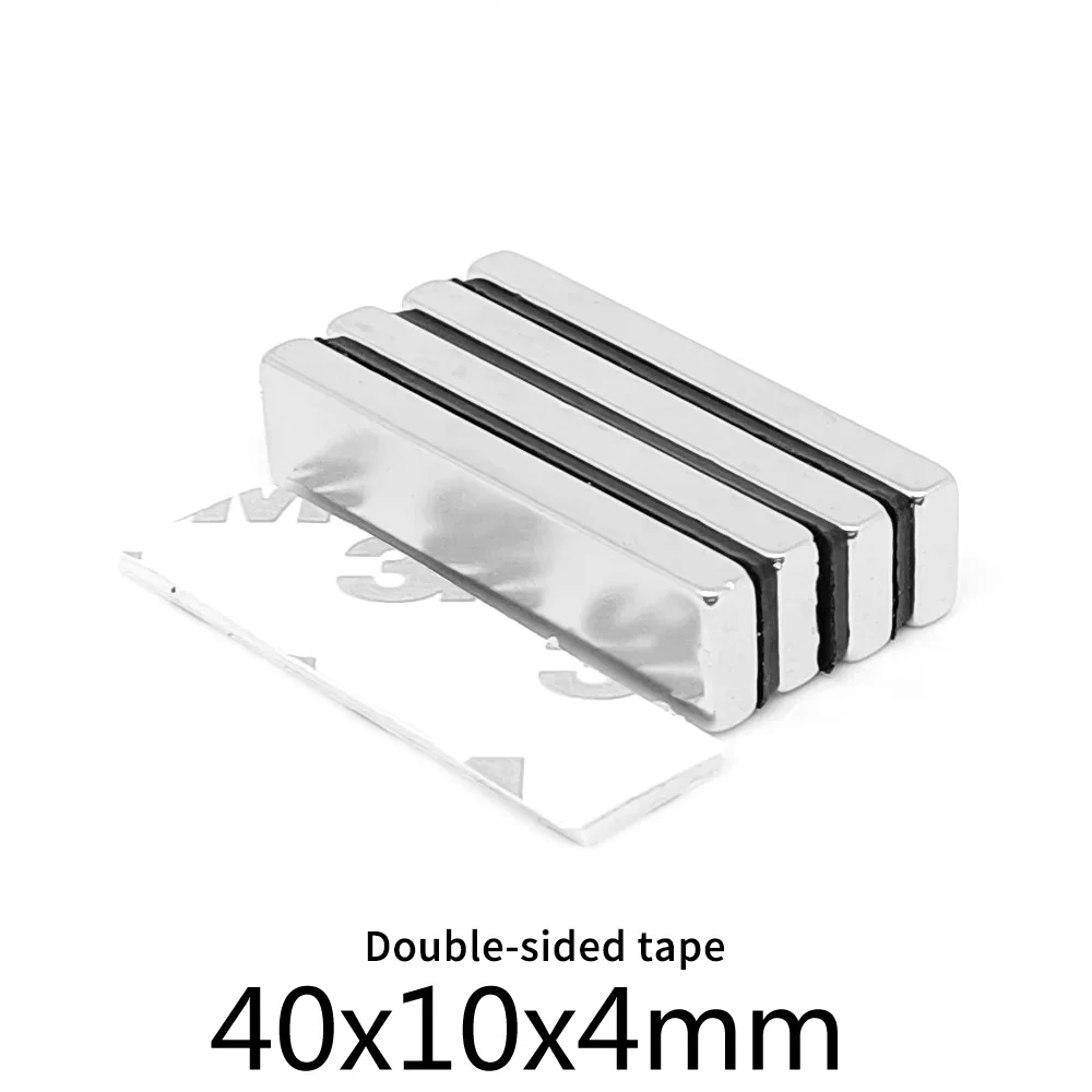 2/5/10/15/20/50PCS 40x10x4mm Block Search Magnet With 3M Tape 40*10*4 Powerful Strong Magnets 40x10x4 Quadrate Neodymium Magnets