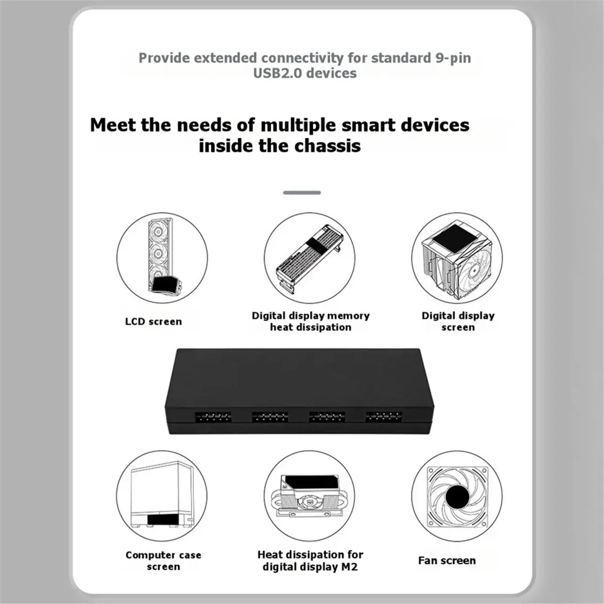 추수감사절 USB 2.0 허브 X5 5포트 9핀 USB 허브 마더보드에 USB 2.0이 부족함 USB 9핀 허브