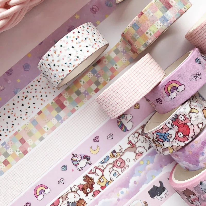 Cute Decorative Adhesive Tape Washi Tape DIY Masking Tape for Stickers Scrapbooking School Stationery Tape Kawaii Tape