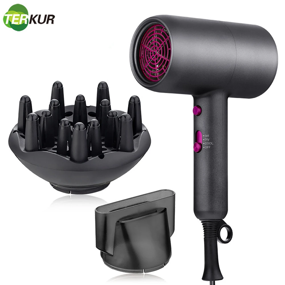 AnionHairDryerwithDiffuserQualitydryer1800WStrongWindElectric