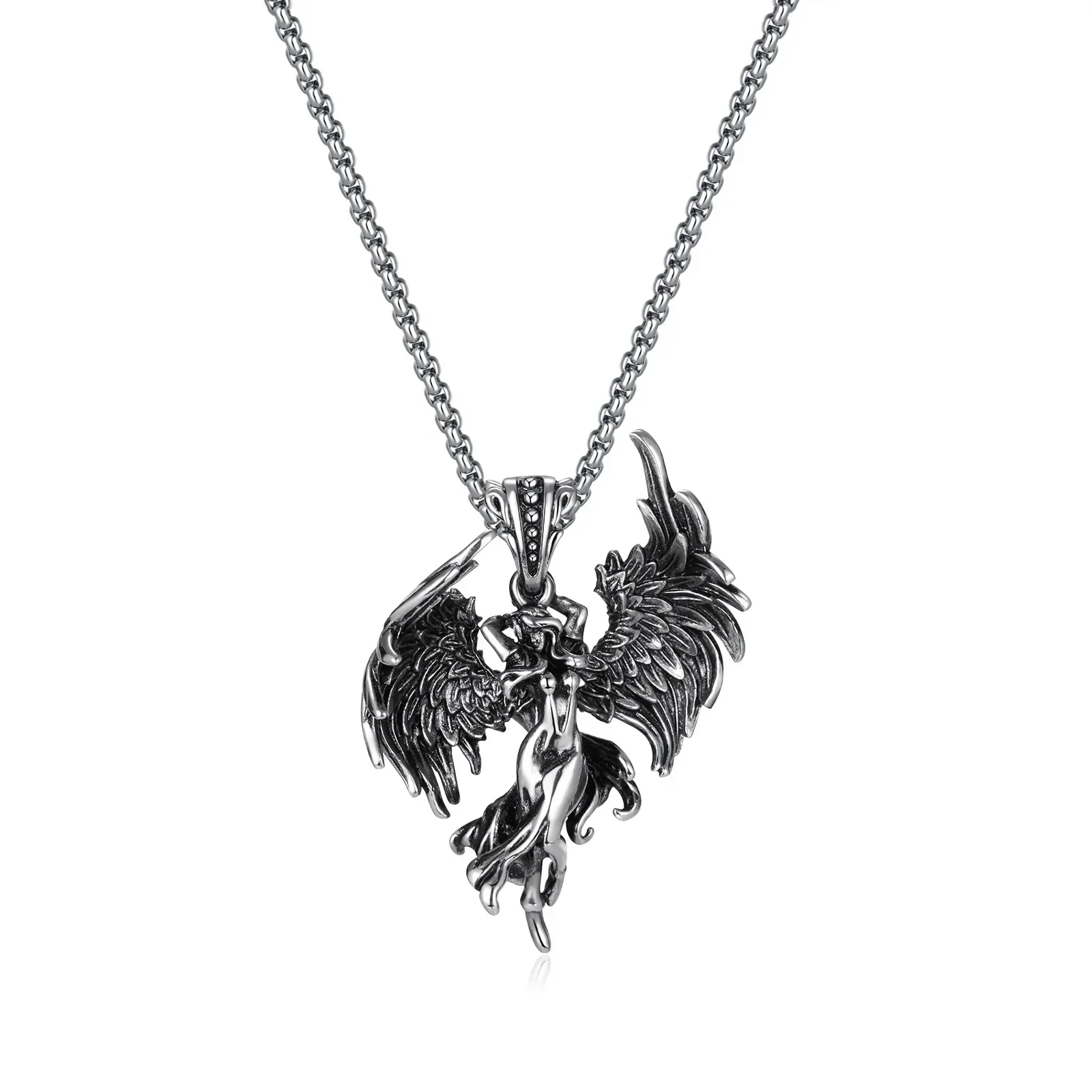 

SPN6 Personalized Retro Ice Wolf Men's Stainless Steel Pendant Bracelet