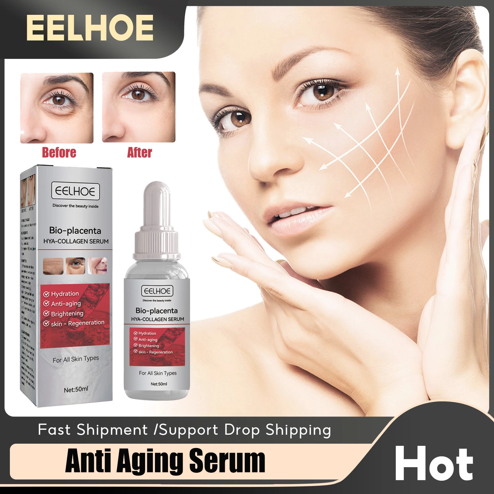 Anti Wrinkle Face Serum Hydrating Moisturize Fade Fine Lines Smoothing Skin Rejuvenation Improve Rough Anti Aging Daily Essence