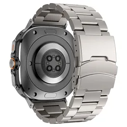 Men's Premium Stainless Steel Business Watch Band - Metal Strap with Elegant Design - Ultra 47mm 2024 2025 (Titanium Color - S)