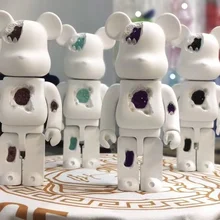 28CM Bearbrick 400 Figure Toy Destroy Crystal Cartoon Animation Ction Model Doll Bearbrick Figure Kawaii Gift Collection Decorat
