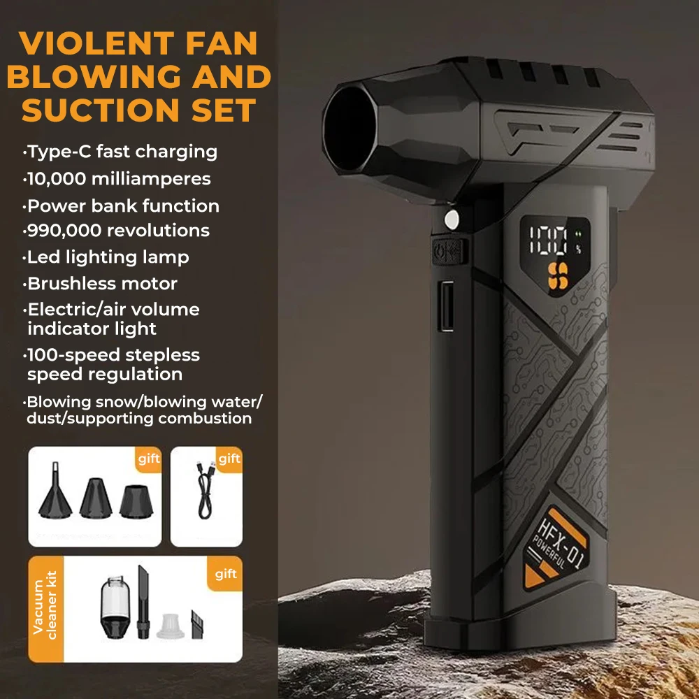 Portable Turbo Air Blower with Strong Airflow for Cleaning